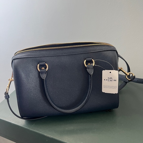 NWT Coach Navy Rowan Satchel - Picture 5 of 8